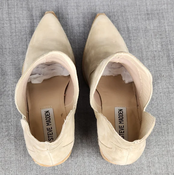 Steve Madden Chaya Block Heeled Western Leather Bootie. - Picture 7 of 13